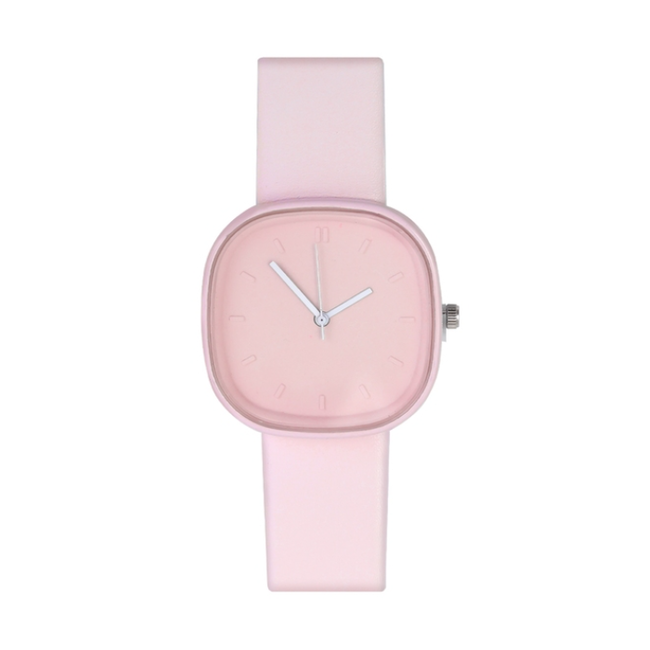 Fashion Favorite Pastel Color Horloge Square - Soft Pink | Siliconen | Ø 38 mm
