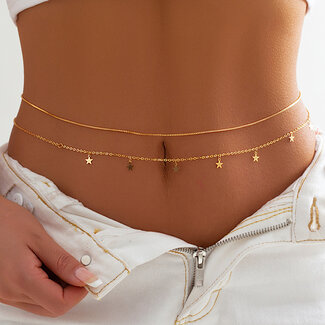 Fashion Favorite Belly Chain - Buikketting Sterren | Goudkleurig