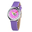 Fashion Favorite Kinder Horloge | Glitter Hart - Paars | Kunstleer | Fashion Favorite