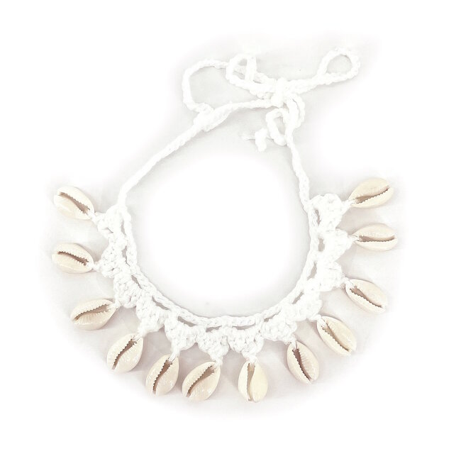 Fashion Favorite Macrame Boho Shell 3-in 1 Ketting - Wit | Ibiza Style