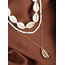 Schelpen Ketting 3 - delige Set - Goudkleurig | 32 + 7 cm