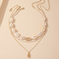 Schelpen Ketting 3 - delige Set - Goudkleurig | 32 + 7 cm