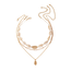 Schelpen Ketting 3 - delige Set - Goudkleurig | 32 + 7 cm