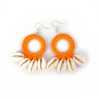 Fashion Favorite Sea Shell Oorhangers - Oranje