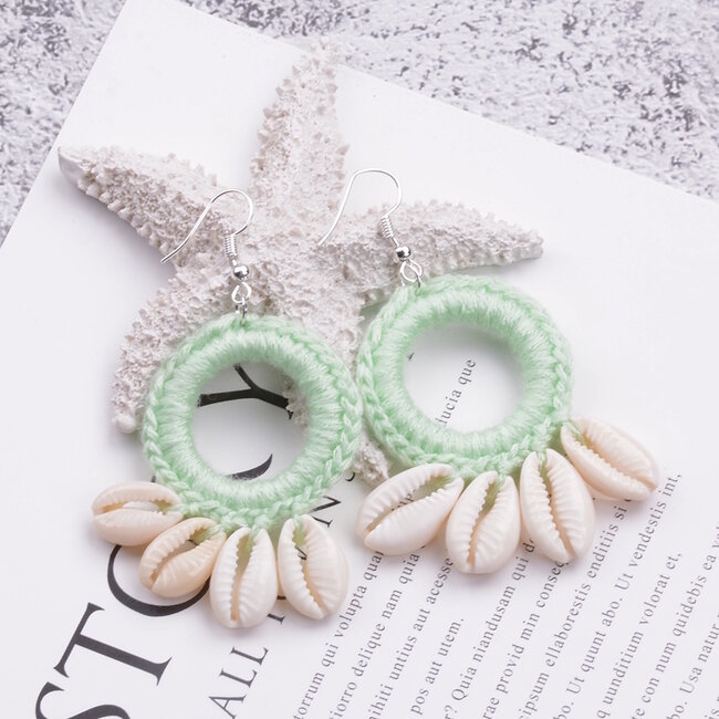 Sea Shell Oorhangers | Sweet Mint | Schelp Oorbellen | Fashion Favorite