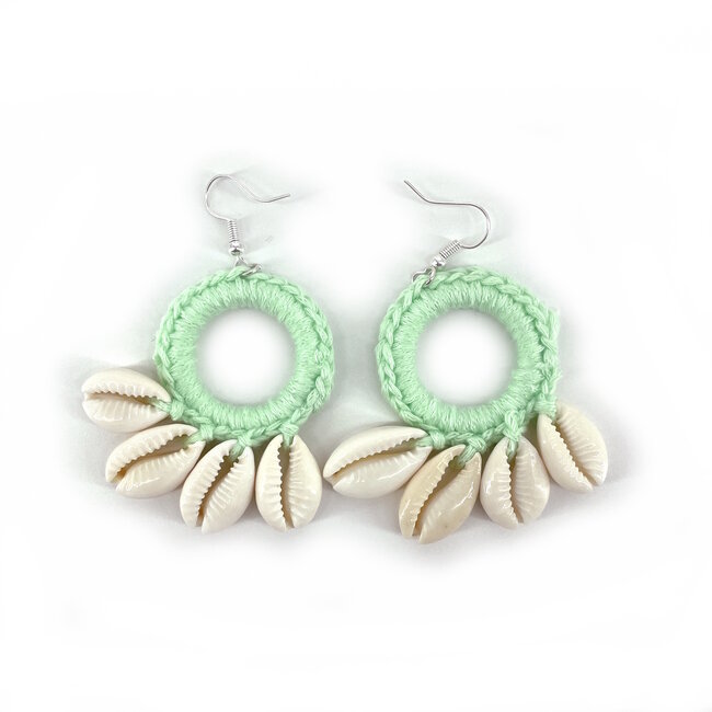 Fashion Favorite Sea Shell Oorhangers | Sweet Mint | Schelp Oorbellen | Fashion Favorite