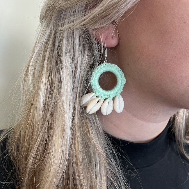 Sea Shell Oorhangers | Sweet Mint | Schelp Oorbellen | Fashion Favorite