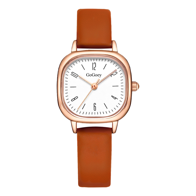 Fashion Favorite Retro Square Horloge - Bruin | Kunstleer | Ø 25 mm | Fashion Favorite