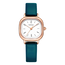 Fashion Favorite Retro Square Horloge - Petrol | Kunstleer | Ø 25 mm | Fashion Favorite