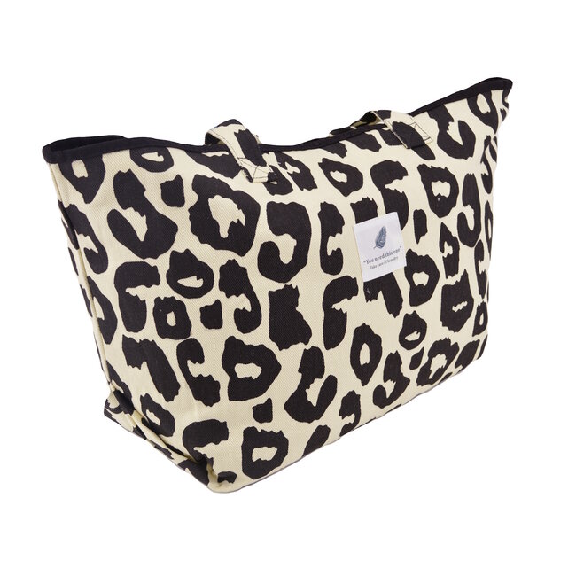 Shopper Leopard  - Hot Black | 36 x 33 x 18 cm | Canvas/Katoen
