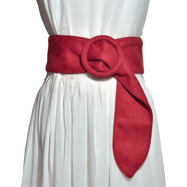 Suede Tailleriem - Rood | 110 x 7 cm | Polyester