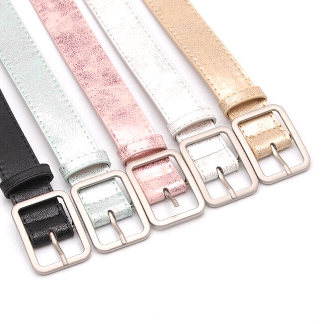 Metallic Riem - Silver/Zilver | Riemmaat 90 cm | Kunstleer / Staal