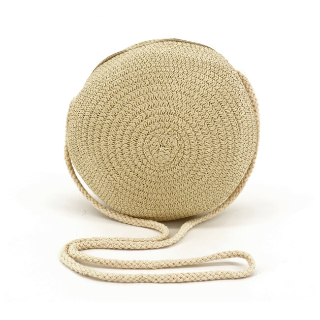 Fashion Favorite Rotan Ibiza Tasje Rond - Beige | Telefoontasje / Strandtasje | Fashion Favorite