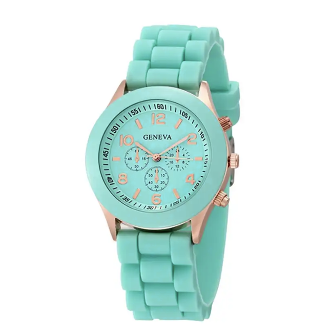 Geneva Geneva Siliconen Horloge - Mintgroen | Fashion Favorite