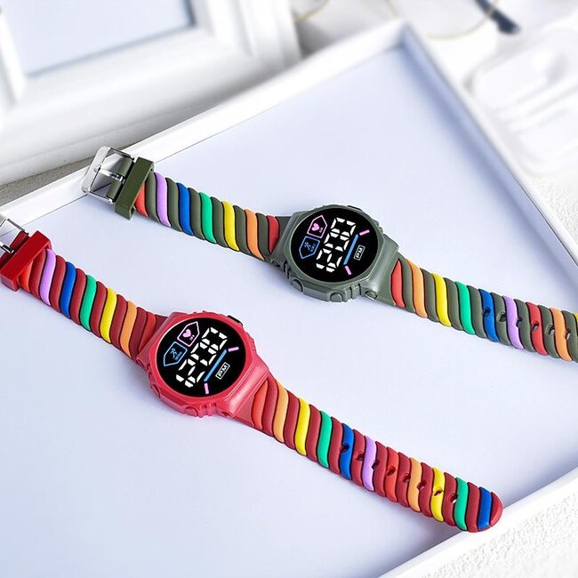 Swirl Digital Horloge - Rood | Ø 37 mm | Fashion Favorite