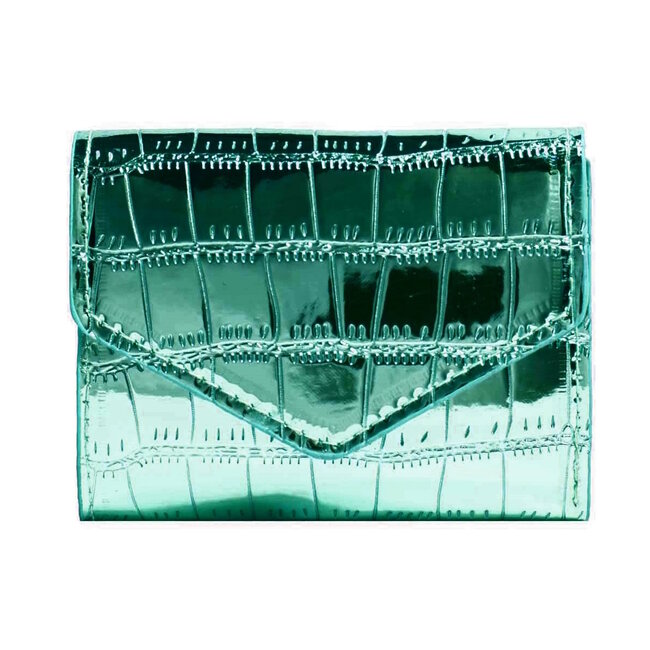 Fashion Favorite Portemonnee Croco - Groen | 11 x 9 x 1 x cm | Kunstleer