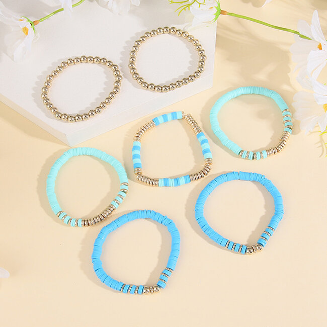 Bohemian Armbanden Set - Blauw/Groen | 7- delig | Fashion Favorite