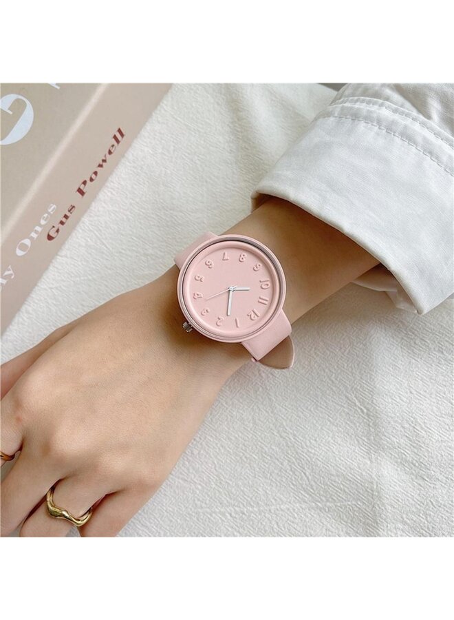Pastel Color Horloge - Soft Pink | Siliconen | Ø 41 mm