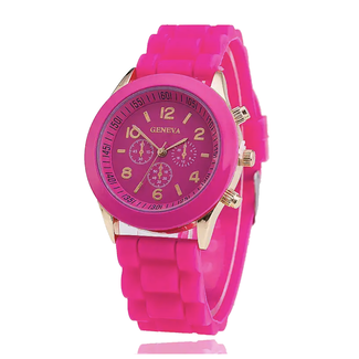 Geneva Geneva Siliconen Horloge - Roze