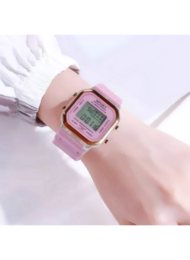 Color Digital Horloge - Paars | Ø 36,5 mm | Siliconen