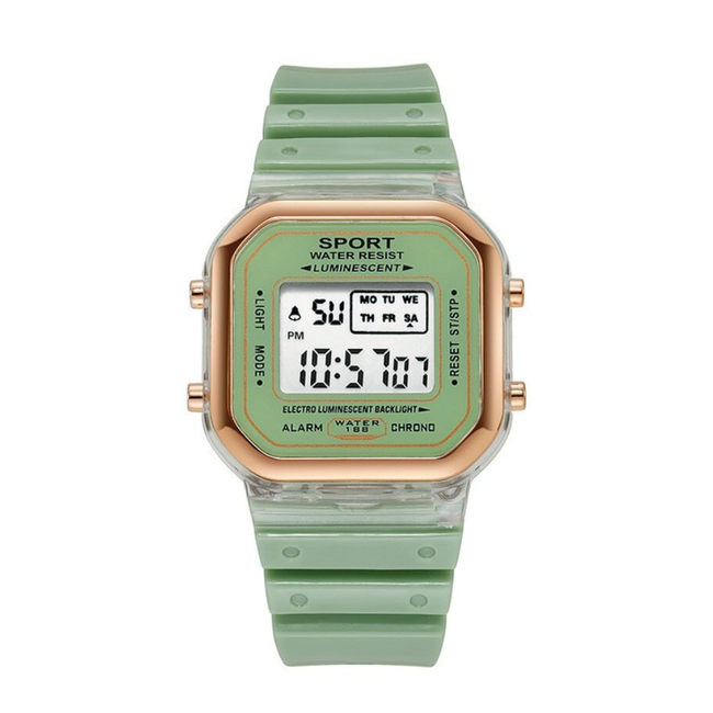 Fashion Favorite Color Digital Horloge - Groen | Ø 36,5 mm | Siliconen