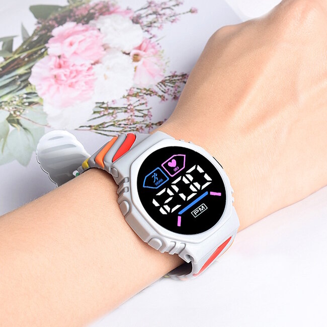 Swirl Digital Horloge - Grijs | Ø 37 mm | Fashion Favorite