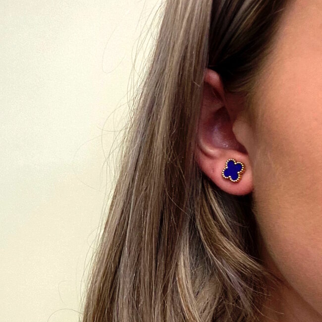 Clover Oorbellen - Paars/Goud | Stainless Steel | Fashion Favorite