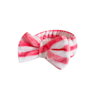 Fashion Favorite Fluffy Make-up Haarband Stripe | Roze/Wit