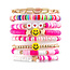 Fashion Favorite Smiley Armbanden Set - Roze | 8- delig | Fashion Favorite