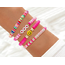 Fashion Favorite Smiley Armbanden Set - Roze | 8- delig | Fashion Favorite