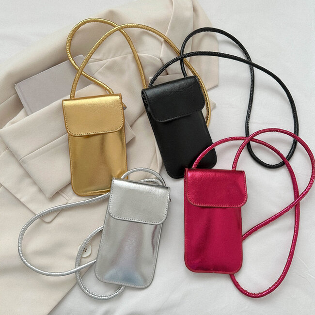 Smartphone Tasje - Metallic Goud | Kunstleer | Fashion Favorite