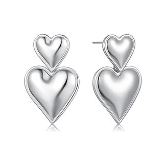 Fashion Favorite Love Heart Oorbellen - Zilverkleurig