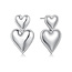 Fashion Favorite Love Heart Oorbellen - Zilverkleurig | 3,2 x 2,1 cm | Fashion Favorite