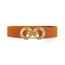 Fashion Favorite Elastische Riem - Cirkel Cognac/Goud | Metaal / Polyester / Elastaan