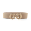 Fashion Favorite Elastische Riem - Cirkel Beige/Goud | Metaal / Polyester / Elastaan