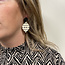 Fashion Favorite Clay Boho Leaf Oorbellen - Beige/Zwart | Oorhangers | Polymeer Klei / Bijoux