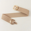 Fashion Favorite Elastische Riem - Cirkel Beige/Goud | Metaal / Polyester / Elastaan