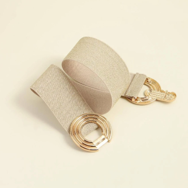 Elastische Riem - Cirkel Goud/Gold | Metaal / Polyester / Elastaan