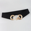 Fashion Favorite Elastische Riem - Cirkel Zwart/Goud | Metaal / Polyester / Elastaan