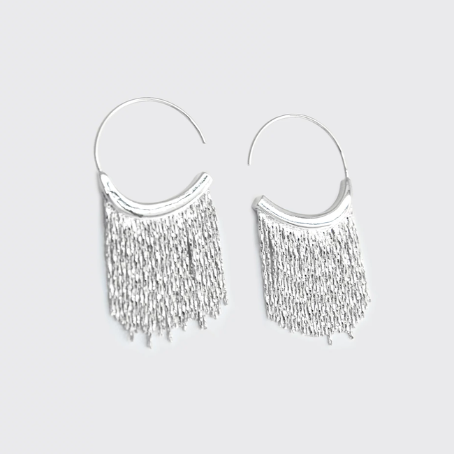 Tassle Oorbellen - Zilverkleurig | 4,3 x 2,5 cm | Bijoux/Staal