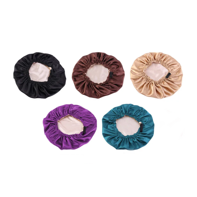 Satijnen Slaapmuts - Petrol / Beige | Elastische Band | One Size