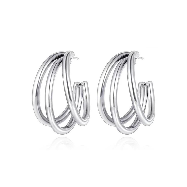 Fashion Favorite Oorbellen 3 Rings - Zilverkleurig | Bijoux / Messing