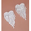 Heart Strass Oorhangers - Zilverkleurig | 5,5 x 3 cm | Staal