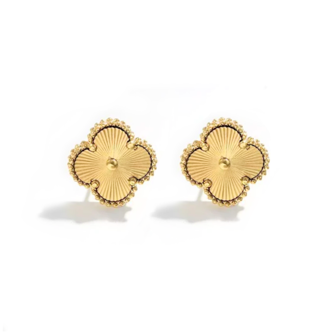 Clover Oorbellen - Goudkleurig | 1,2 x 1,2 cm | Stainless Steel