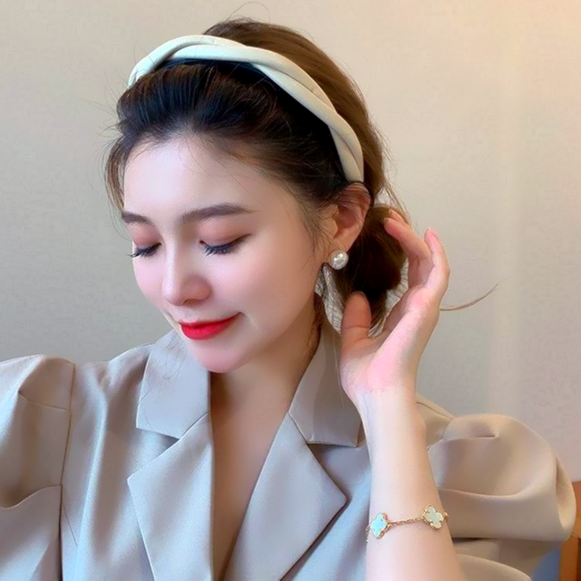 Vlecht PU leder Diadeem - Beige | Kunstleer | Fashion Favorite