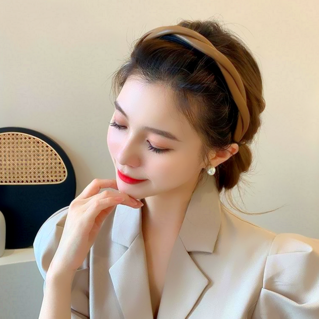 Vlecht PU leder Diadeem - Bruin | Kunstleer | Fashion Favorite