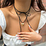 Fashion Favorite Koord Ketting Hart | Zwart/Goud | 142 cm | Fashion Favorite