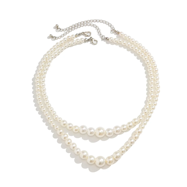 Fashion Favorite Small Double Pearl - Parel Ketting | Set 2 stuks | Imitatieparel / Bijoux