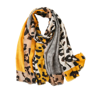 Fashion Favorite Leopard Sjaal Geel