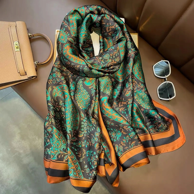 Satijnlook Sjaal - Vintage Paisley | 180 x 90 cm | 100% Polyester